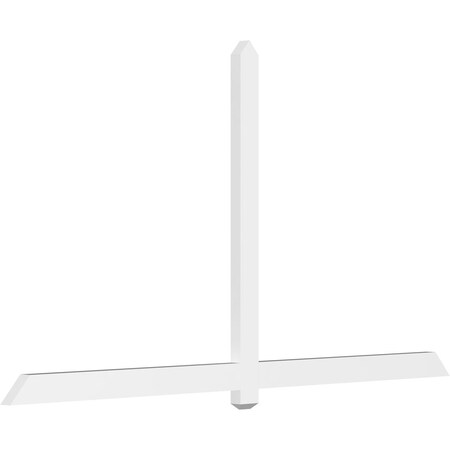Ekena Millwork Eugene Architectural Grade PVC Gable Bracket, 96"W x 52"H x 2"D x 4"F, 13/12 Pitch GBP096X52X0204EUG00